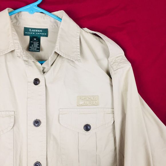 LAUREN RALPH LAUREN Men Beige Button Up Long Sleeve Shirt M LRLMCMLXVII (1967) - Picture 3 of 11